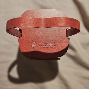 Longaberger Heart Basket WoodCrafts Cherry Red Basket